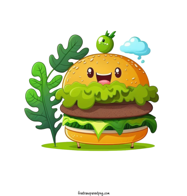 Free Food Cartoon Hamburger Cartoon Burger For Hamburger Clipart Transparent Background
