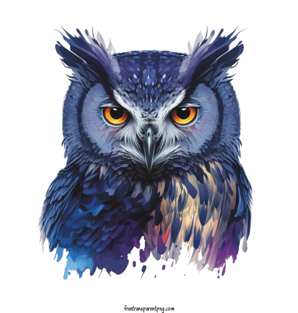 Free Animals Fantasy Owl Blue Owl Owl Portrait For Owl Clipart Transparent Background