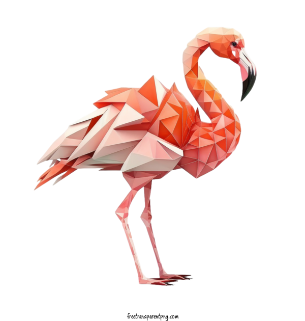 Free Animals Pink Flamingo Paper Art Flamingo For Bird Clipart Transparent Background