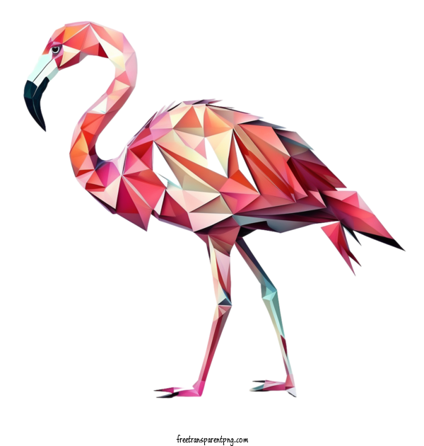 Free Animals Pink Flamingo Paper Art Flamingo For Bird Clipart Transparent Background