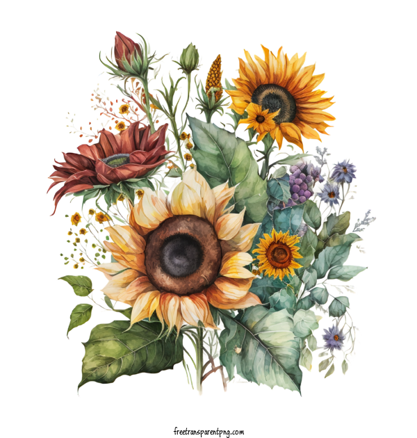 Free Flowers Sunflower Watercolor Sunflower For Sunflower Clipart Transparent Background