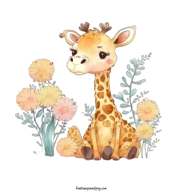 Free Animals Cartoon Giraffe Baby Giraffe Little Giraffe For Giraffe Clipart Transparent Background