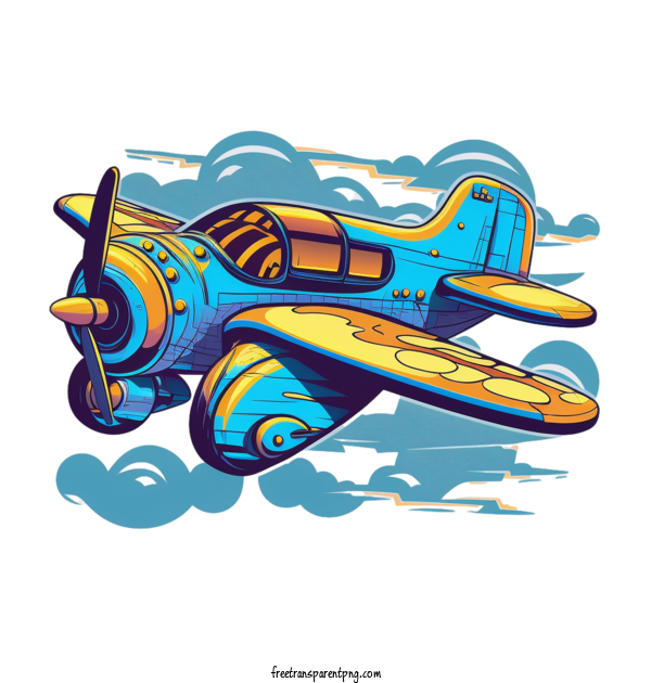 Free Transportation Psychedelic Airplane Cartoon Airplane Blue Airplane For Airplane Clipart Transparent Background