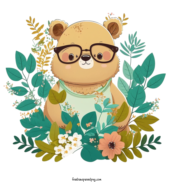 Free Animals Bear MOM Bear Bear With Glasses For Bear Clipart Transparent Background