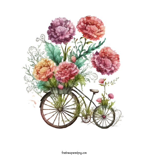 Free Flowers Carnation Watercolor Carnations Carnations With Bike For Carnation Clipart Transparent Background
