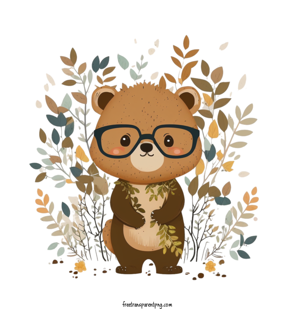 Free Animals Bear MOM Bear Bear With Glasses For Bear Clipart Transparent Background