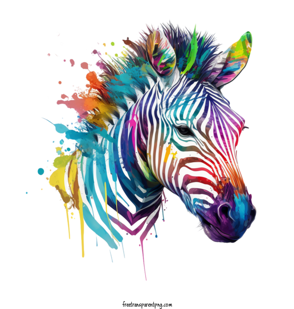 Free Animals Zebra Portrait Multicolored Zebra For Zebra Clipart Transparent Background