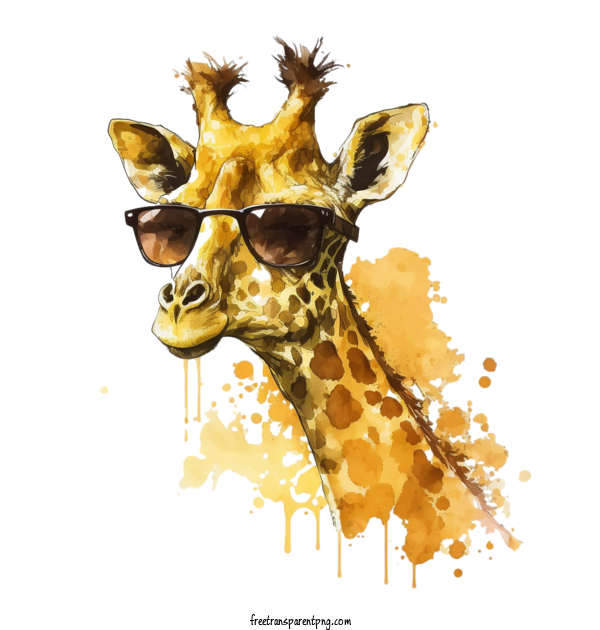 Free Animals Giraffe Cute Giraffe Giraffe With Glasses For Giraffe Clipart Transparent Background