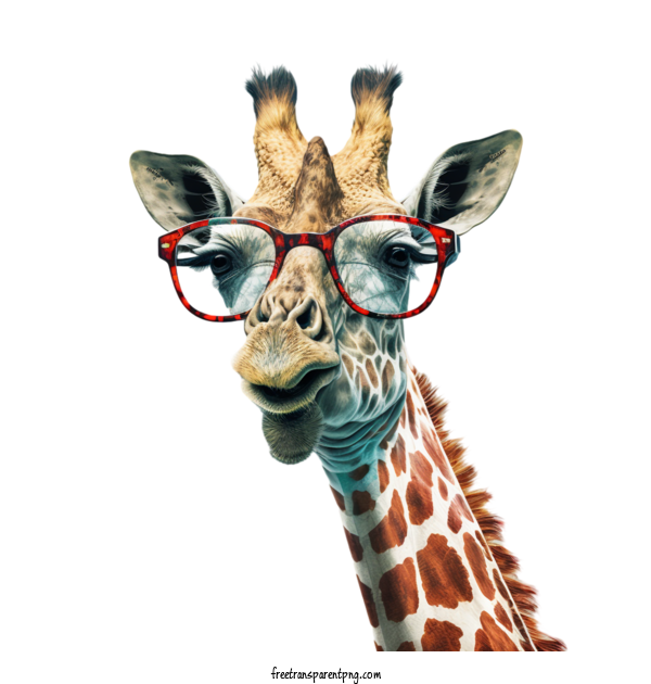 Free Animals Giraffe Cute Giraffe Giraffe With Glasses For Giraffe Clipart Transparent Background