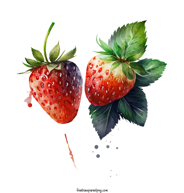 Free Food Strawberry Fruit Watercolor Strawberry For Fruit Clipart Transparent Background