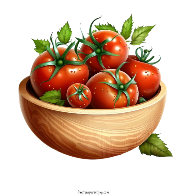 Free Food Tomato Vegetable Tomatoes In Wooden Bowl For Vegetable Clipart Transparent Background