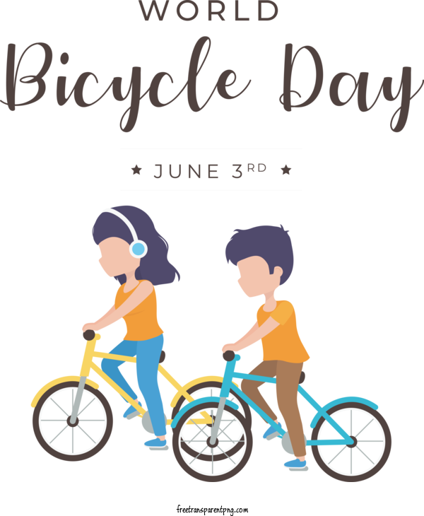 Free Holidays World Bicycle Day World Bike Day For World Bicycle Day Clipart Transparent Background
