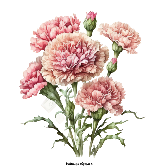 Free Flowers Watercolor Carnations Carnations Retro Carnations For Carnation Clipart Transparent Background