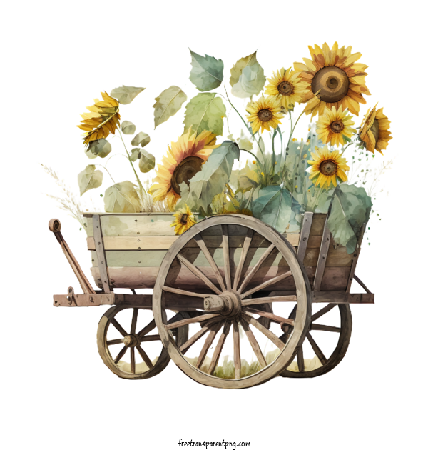 Free Flowers Watercolor Sunflower Sunflower In Garden Cart For Sunflower Clipart Transparent Background