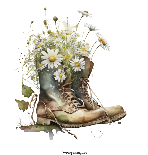 Free Flowers Daisy Watercolor Daisy Daisy In Boot For Daisy Clipart Transparent Background