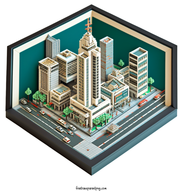 Free Buildings Pixel Art City For City Clipart Transparent Background