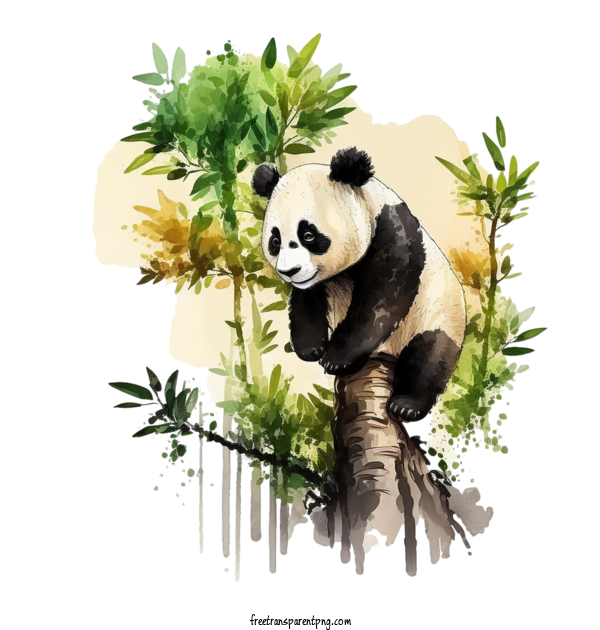 Free Animals Panda Panda With Bamboo For Panda Clipart Transparent Background