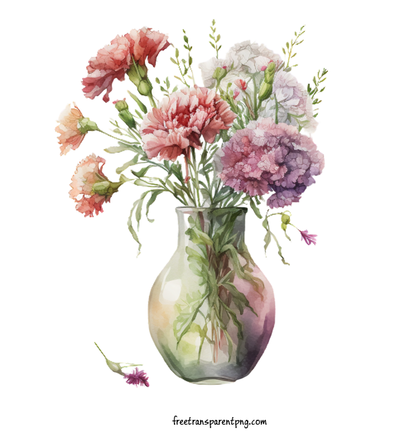 Free Flowers Watercolor Carnations Cute Carnations Carnations In Vase For Carnation Clipart Transparent Background