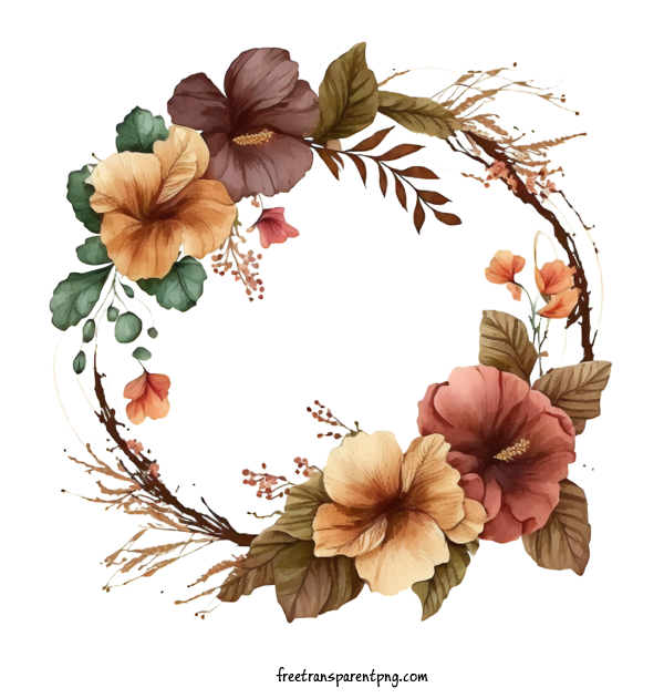 Free Flowers Watercolor Hibiscus Hibiscus Wreath For Hibiscus Clipart Transparent Background