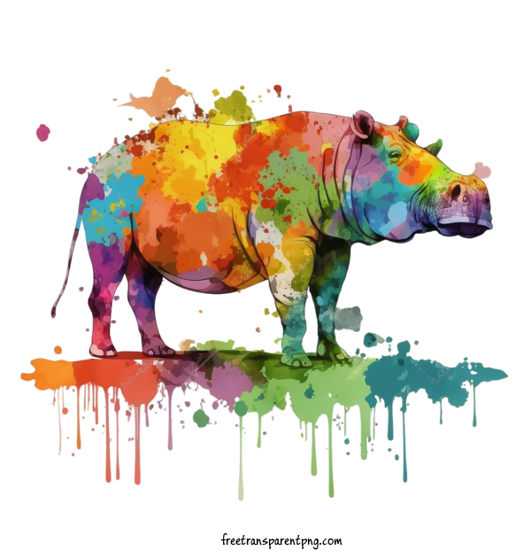 Free Animals Hippo Hippopotamus Watercolor For Hippo Clipart Transparent Background