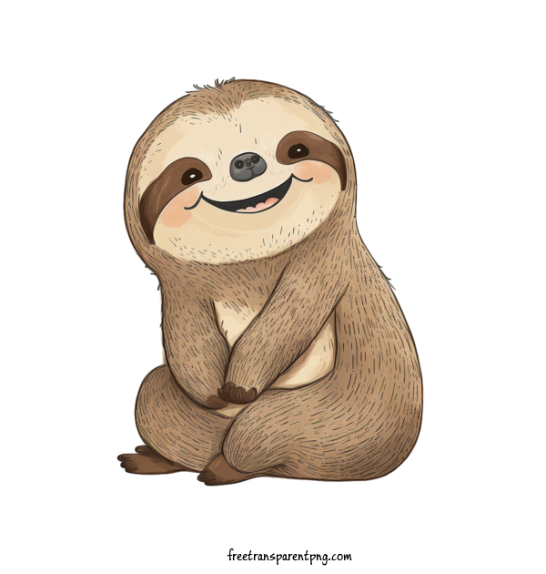 Free Animals Cute Sloth Smiling Sloth Cute For Sloth Clipart Transparent Background