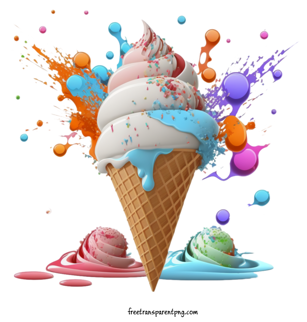 Free Food Ice Cream Ice Cream Cone Watercolor Paint For Ice Cream Clipart Transparent Background