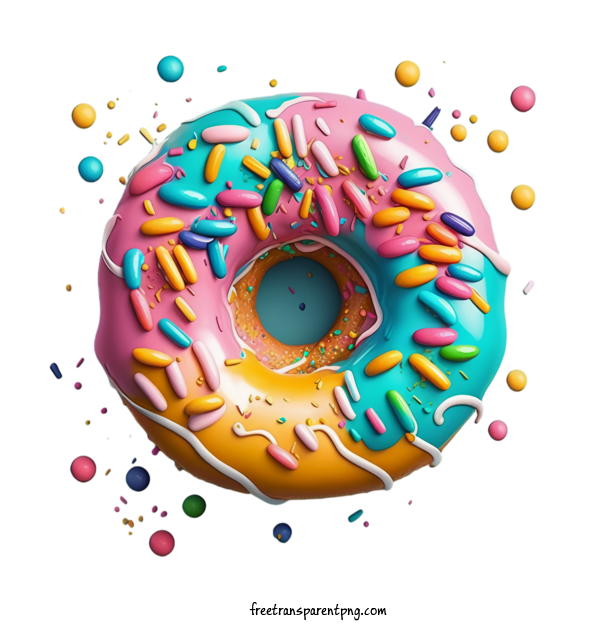 Free Food Donut Doughnut Colorful For Donut Clipart Transparent Background