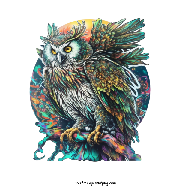 Free Animals Owl Owl Psychedelic For Owl Clipart Transparent Background