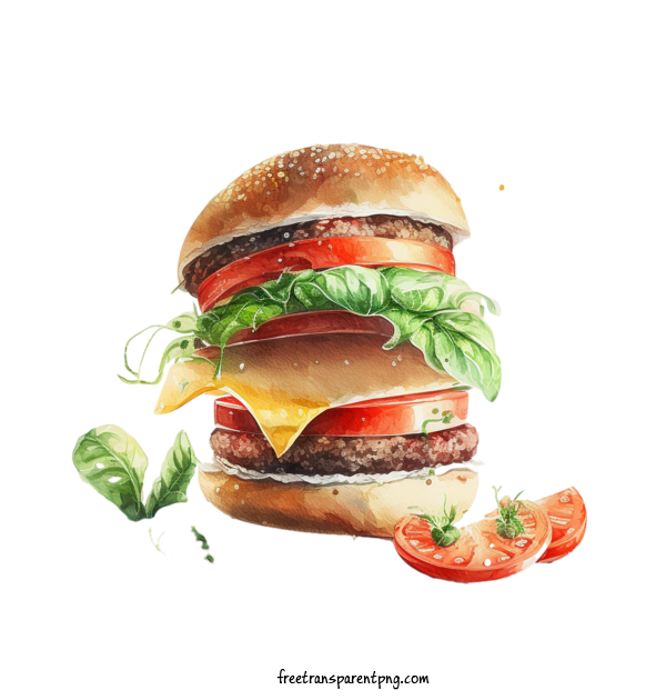Free Food Hamburger Hamburger Cheeseburger For Hamburger Clipart Transparent Background