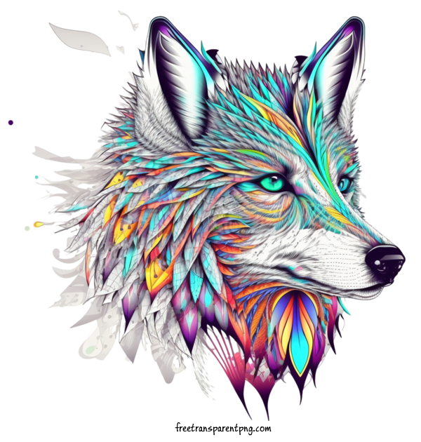 Free Animals Psychedelic Wolf Wolf Wolf For Wolf Clipart Transparent Background