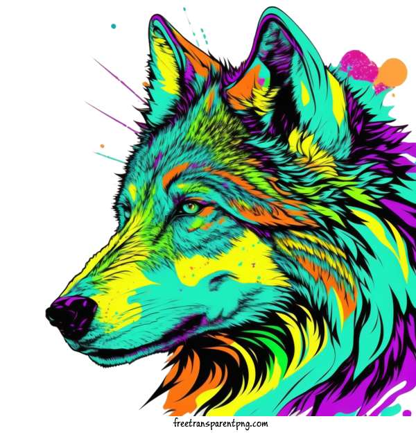 Free Animals Wolf Pop Art Wolf Lively For Wolf Clipart Transparent Background