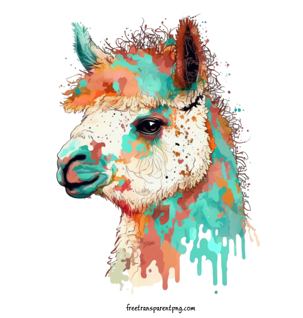 Free Animals Colorful Llama Abstract Llama Cute Llama For Llama Clipart Transparent Background
