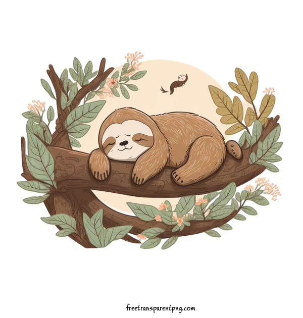 Free Animals Sleeping Sloth Cute Sloth Lazy Sloth For Sloth Clipart Transparent Background