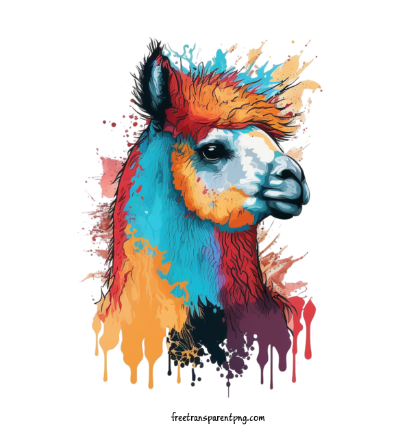 Free Animals Colorful Llama Abstract Llama Cute Llama For Llama Clipart Transparent Background