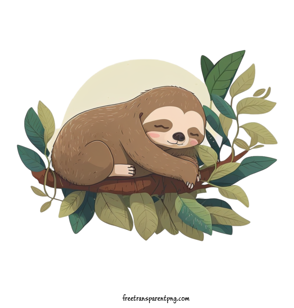 Free Animals Sleeping Sloth Cute Sloth Lazy Sloth For Sloth Clipart Transparent Background