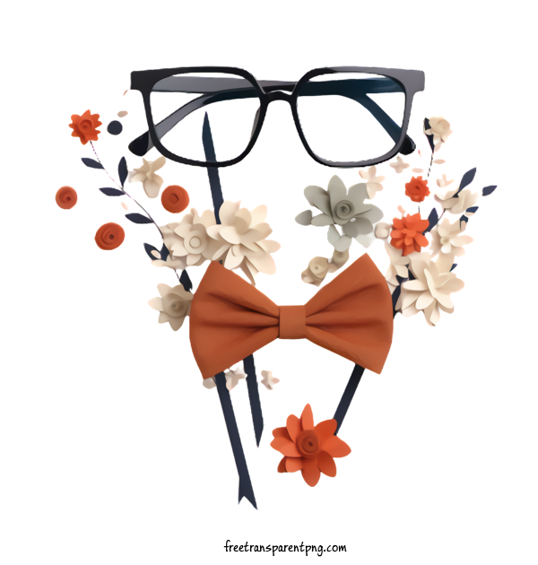 Free Holidays Fathers Day Glasses Bow Tie For Fathers Day Clipart Transparent Background