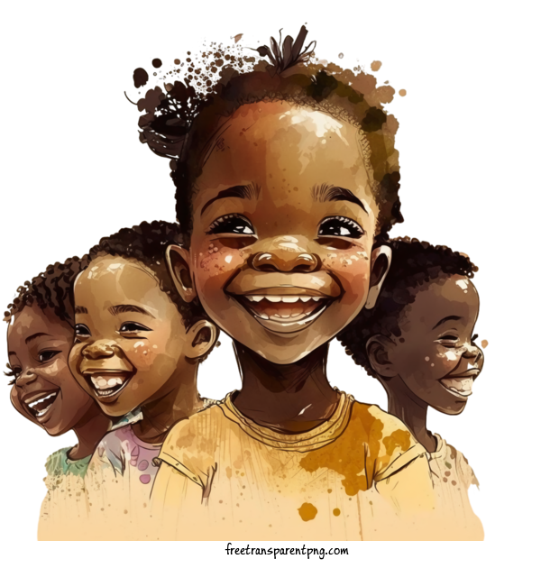 Free Holidays International Day Of The African Child Smiling Children Diverse Children For International Day Of The African Child Clipart Transparent Background