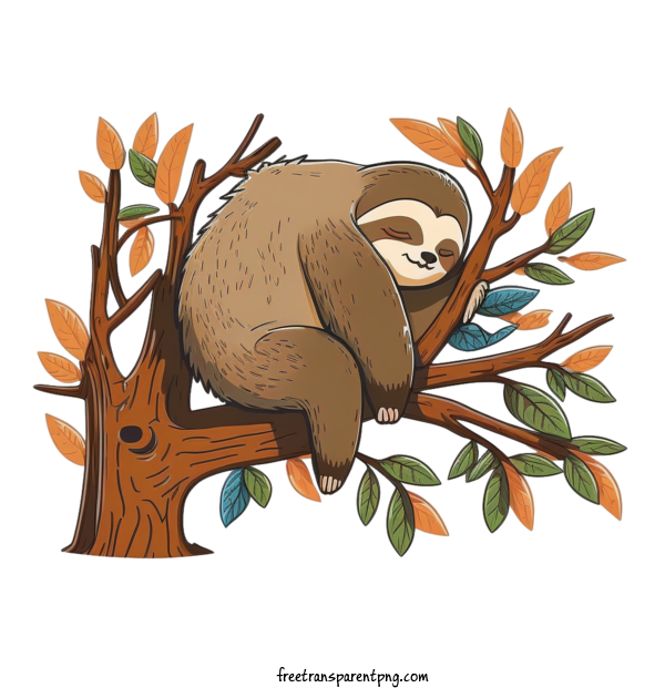 Free Animals Sloth Sloth Tree For Sloth Clipart Transparent Background