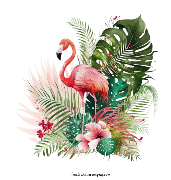 Free Animals Flamingo Pink Flamingo Tropical Plants For Flamingo Clipart Transparent Background