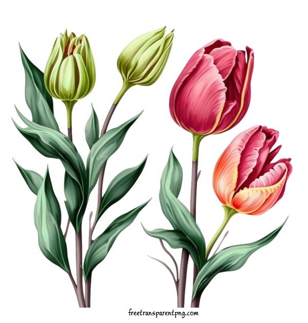 Free Flowers Tulip Hand Drawn Tulip Tulips For Tulip Clipart Transparent Background