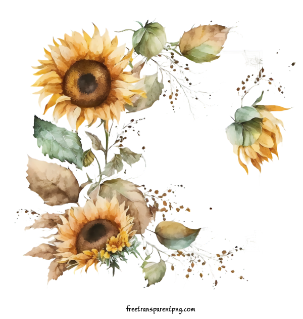 Free Flowers Sunflower Sunflower Wreath Floral Wreath For Sunflower Clipart Transparent Background