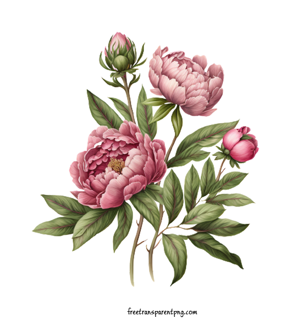 Free Flowers Peony Peony Pink For Peony Clipart Transparent Background