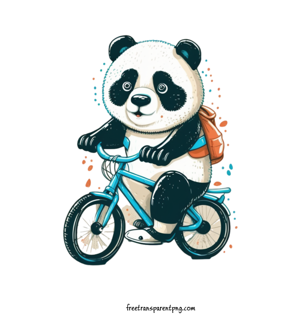 Free Animals Watercolor Panda Cartoon Panda Riding Bicycle For Panda Clipart Transparent Background