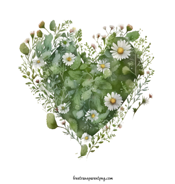 Free Flowers Daisy Flower Heart For Daisy Clipart Transparent Background
