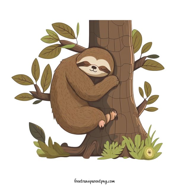 Free Animals Sloth Sloth Cartoon For Sloth Clipart Transparent Background