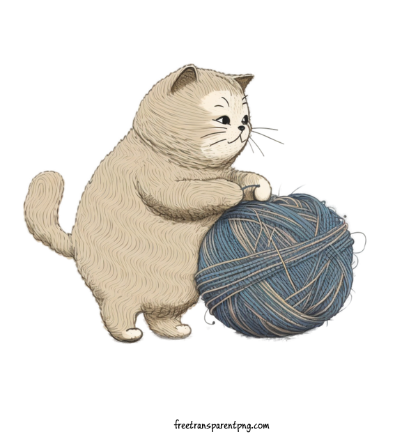 Free Animals Cat Cat Knitting For Cat Clipart Transparent Background