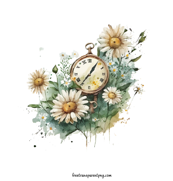 Free Flowers Daisy Clock Daisies For Daisy Clipart Transparent Background
