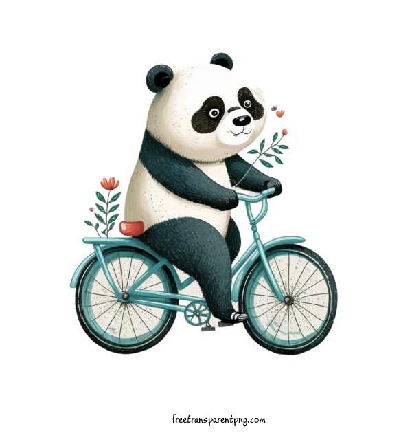 Free Animals Watercolor Panda Cartoon Panda Riding Bicycle For Panda Clipart Transparent Background