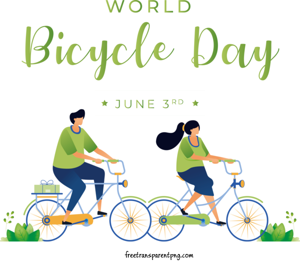 Free Holidays World Bicycle Day Bicycle Day For World Bicycle Day Clipart Transparent Background