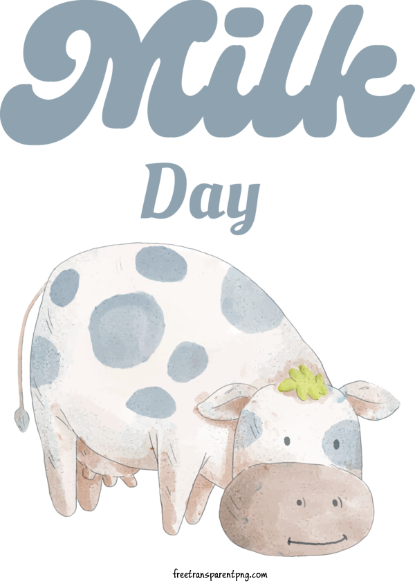 Free Holidays World Milk Day Cow Dairy For World Milk Day Clipart Transparent Background